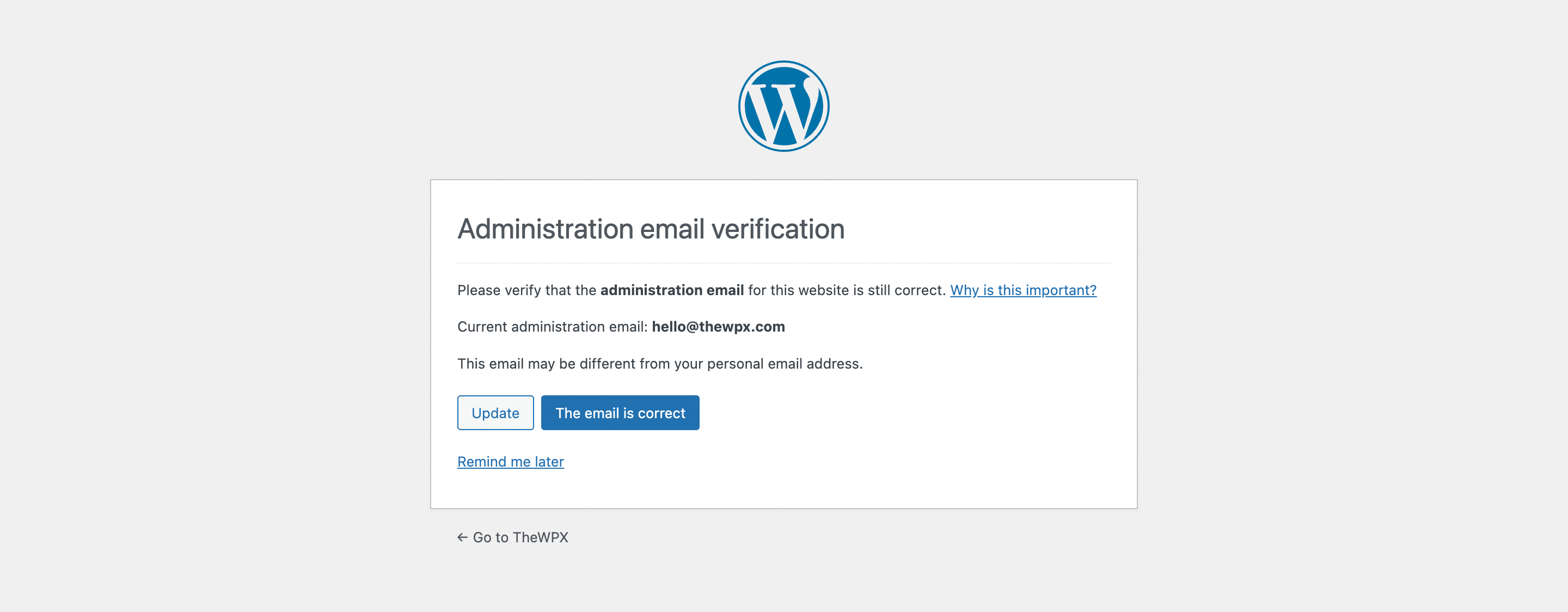 disable wordpress email verification, wordpress email verification
